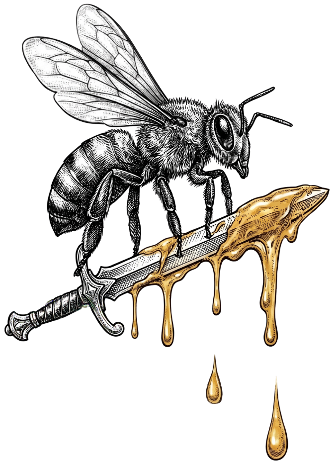 Bee on a honey sword